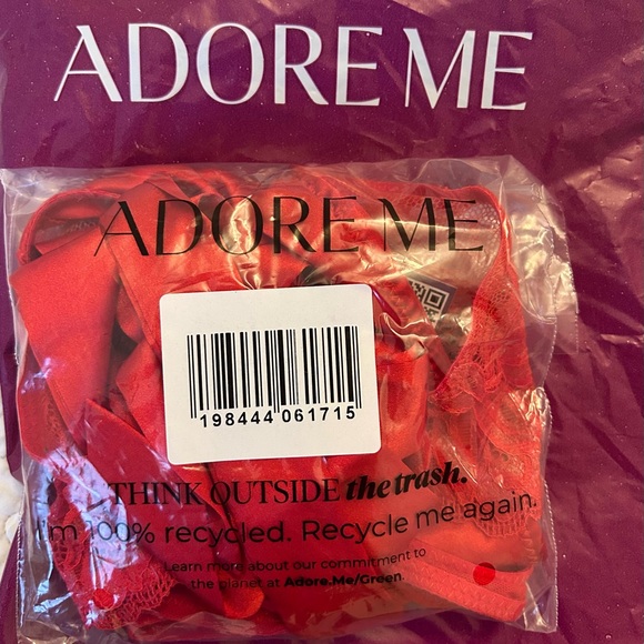 NWT - Adore Me Lingerie - Red Lace Thong - Picture 2 of 4